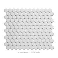 1'' White Hexagon Ceramic Mosaic Tile For Wall