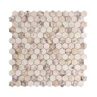 China 2 Inch Hexagon White Marble Mosaic Tile for Bathroom Floor