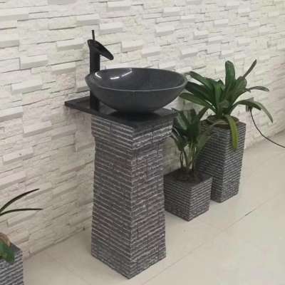 Black Granite G654 Pedestal Sink Stone Sink Wash Basin Wash Sink